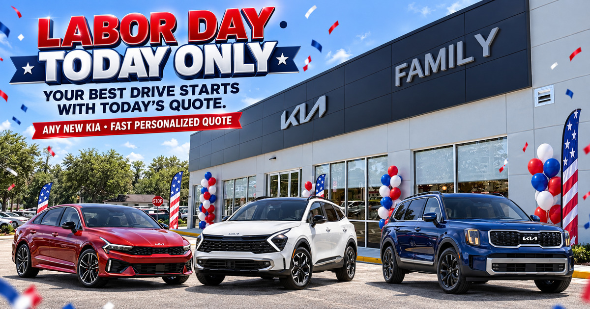 Family Kia of St. Augustine Labor Day best-price quote event