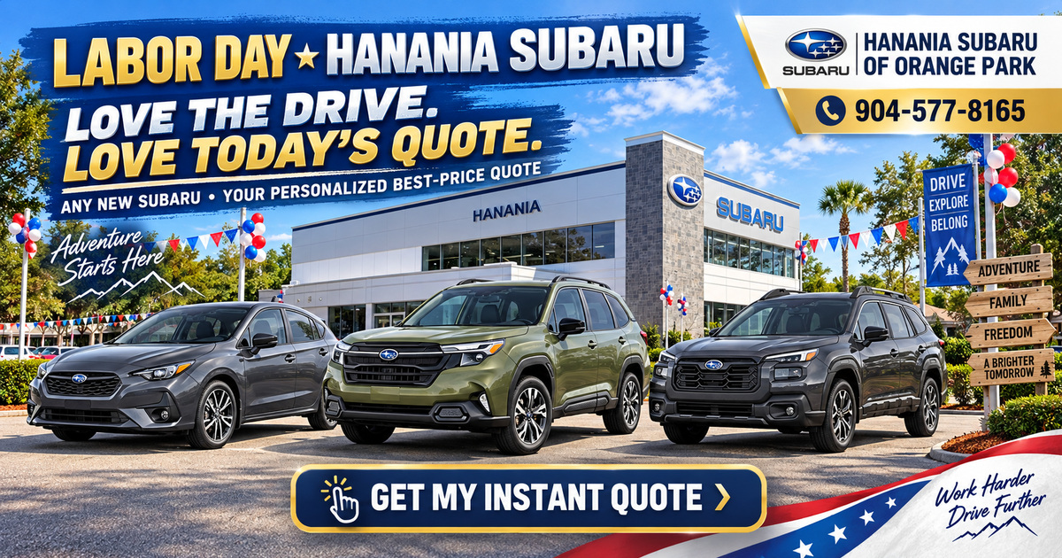 Hanania Subaru of Orange Park Labor Day best-price quote event